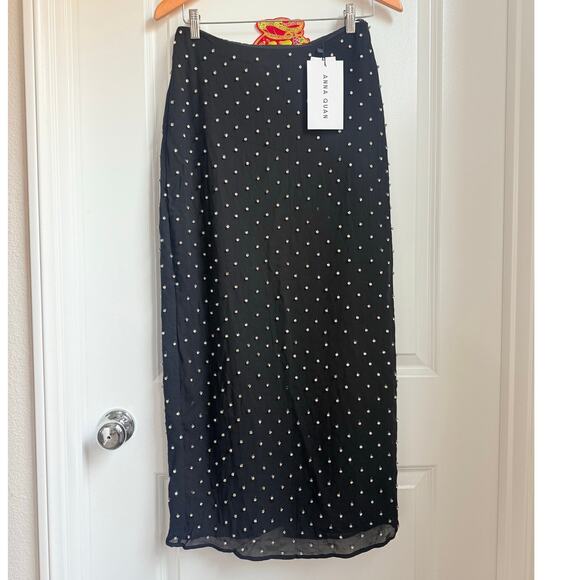 Anna Quan 1480$ Rhinestoneb Embellished Skirt US 2 Fancy Gala Wedding Black‎ Tie - Picture 5 of 8